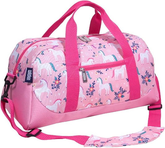 Wildkin Kids Overnighter Duffel Bag – Carry-On Size, Ideal for School & Sleepovers – Magical Unicorns
