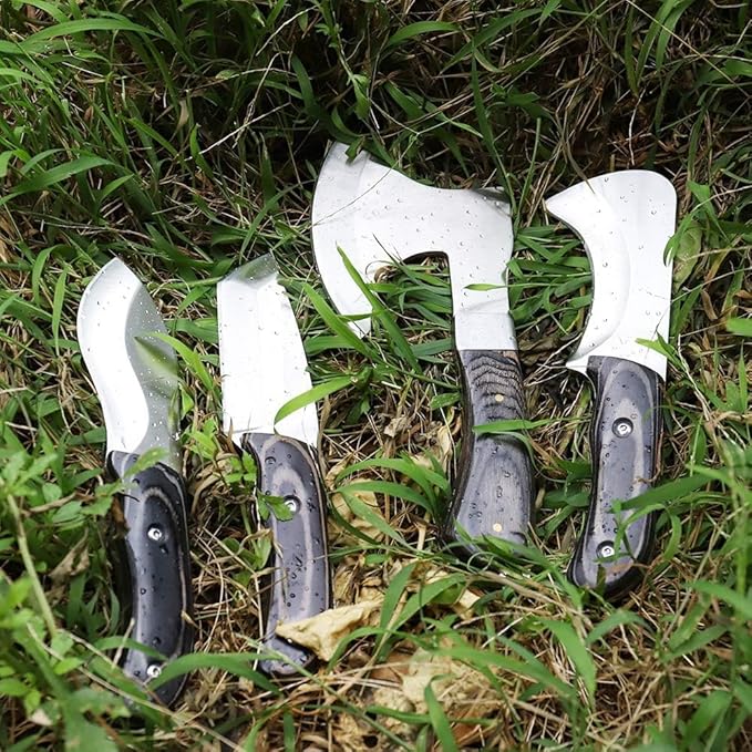 Axe and Fixed Blade Knife Combo Set, Camping Hatchet, Compact Survival Axe Set with Nylon Sheath Fixed Blade Full Tang Knives Set for Outdoor