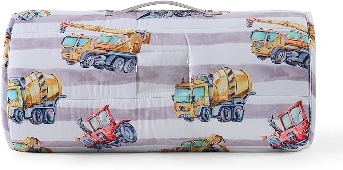 Kids Sleeping Bag Nap Mat with Pillow & Blanket – 3-in-1 Machine Washable Quilted Mat for Toddlers – Portable with Handles – 20" x 50" for Daycare, Preschool, Travel, & Sleepovers
