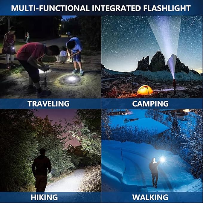 MODOAO LED Flashlights - High Lumens Camping Flashlights with COB Sidelight, Zoomable Beam - Powerful and Bright for Outdoor Use (1 Pack)