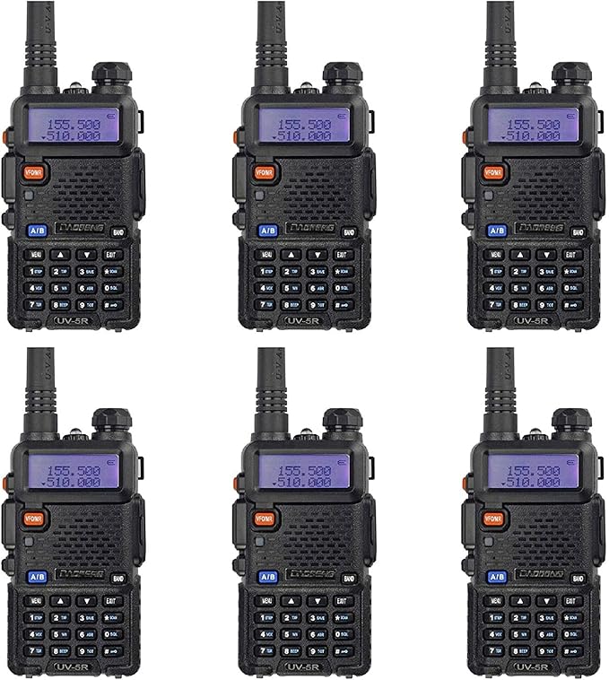 6 Pack Nicama Baofeng UV-5R Dual Band Two Way Radio, 144-148/420-450Mhz Walkie Talkie with 1800mAh Li-ion Battery