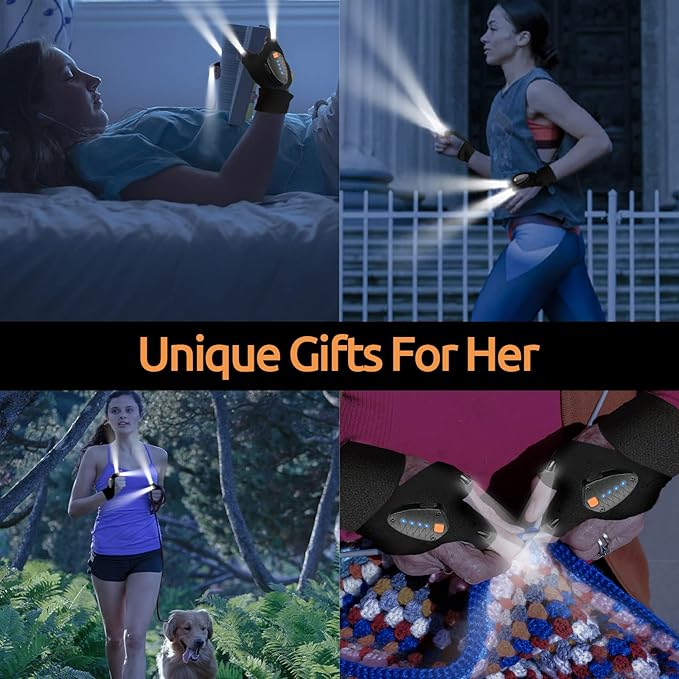KFK Gifts for Men, LED Flashlight Gloves Gifts for Him,Mens Gifts for Father's Day, Birthday, Dad, Husband, Handyman
