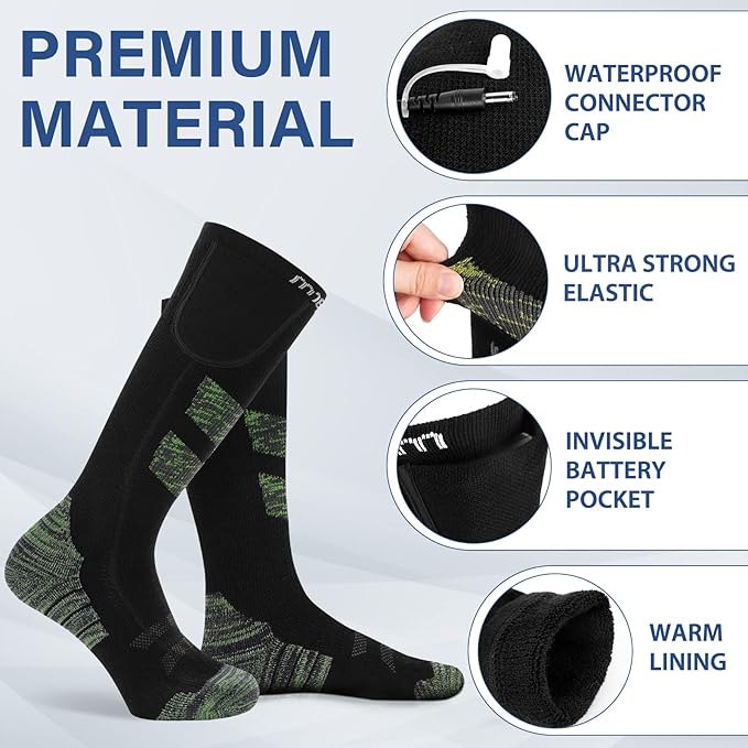 Remote Control Heated Socks for Men Women, 7.4V 2600mAh Rechargeable Electric Socks, Thermal Socks Foot Warmer for Outdoor Riding Camping Hiking Skiing by Dr.Warm
