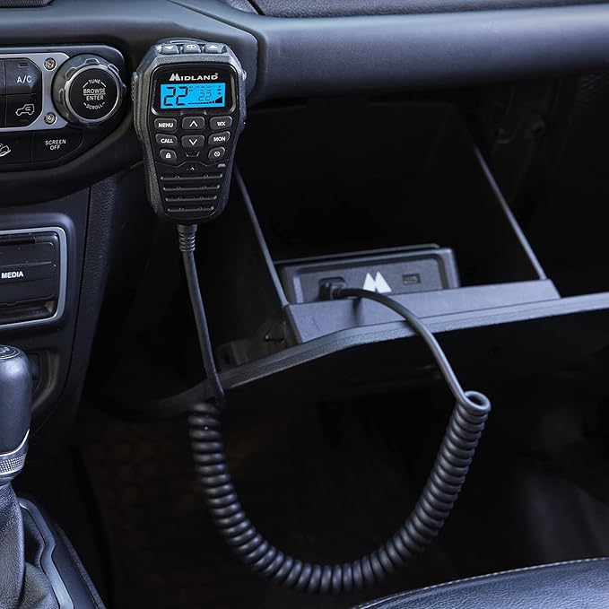 Midland - MXT575 MicroMobile® - 50 Watt GMRS Radio - Two-Way Radio - NOAA Weather Scan & Alert - 15 High Power GMRS Channels - Fully Integrated Control Mic