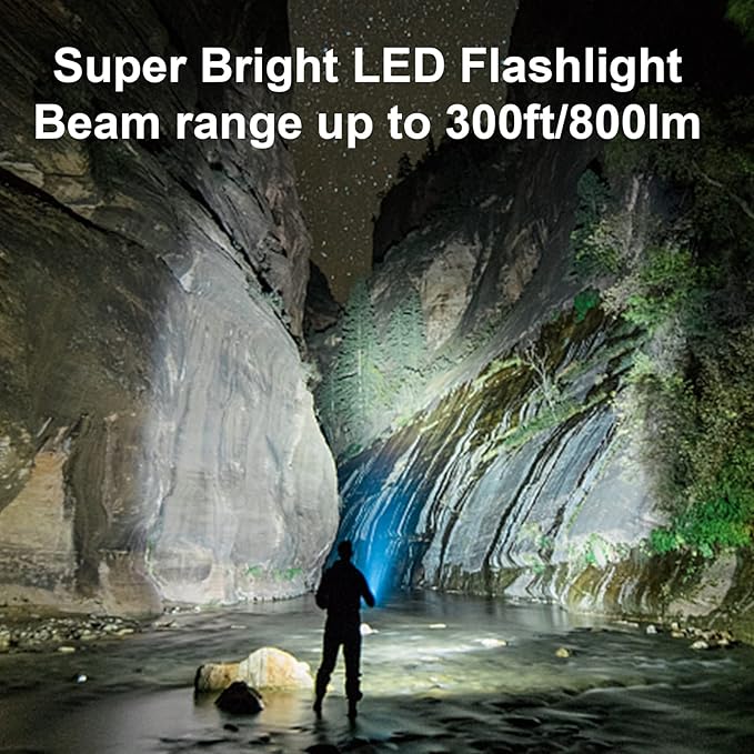 Rechargeable Flashlight,USB C High Lumens Zoomable Small LED Flashlight 4 Modes Plastic Lantern Torch with Side Light Carabineer Clip Portable Flash Lights for Camping Emergency Cycling