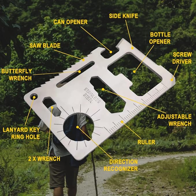 11 in 1 Pocket Survival Credit Card Multi-Tool (1 Pack)