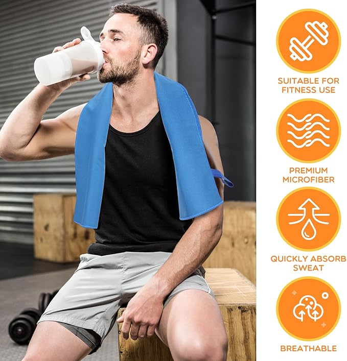 6 Pack Microfiber Camping Towel Bulk Quick Dry Towel 47 x 23.6 Inches Microfiber Travel Towels Absorbent & Lightweight for Camping, Beach, Gym, Sports, Yoga and Swimming Pool