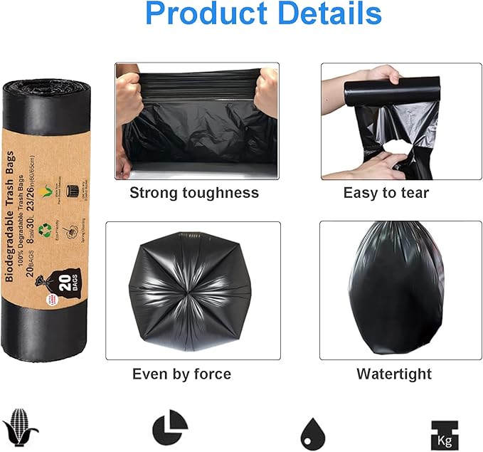 Portable Toilet Bags for Camping, 40 Count Toilet Replacement Bags, 8 Gallon, 30 Liter Camping Toilet Bags, Compostable Toilet Bags for Portable Toilet, Outdoors, Boating, Car Travel, Long Trips