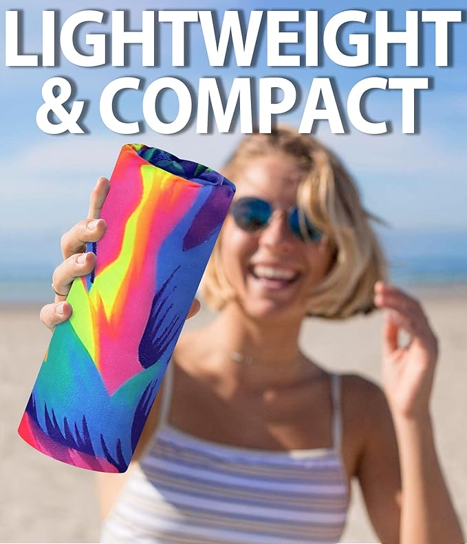 Microfiber Beach Towel – Quick Dry Lightweight Sand Free Oversized Large Towel Accessories Travel Must Swim Pool Yoga Camping Summer Cruise Ship Essentials Cloud Compact Sandproof Gift Bouquet