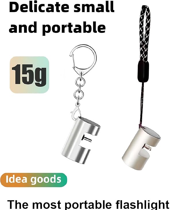 Mobile Phone External Flashlight, 280 lumens Mini Flashlight, Lightning Interface Flashlight, no Need to Charge, Suitable for Camping, Hiking, Night Riding and Running, etc(Lightning), Argent