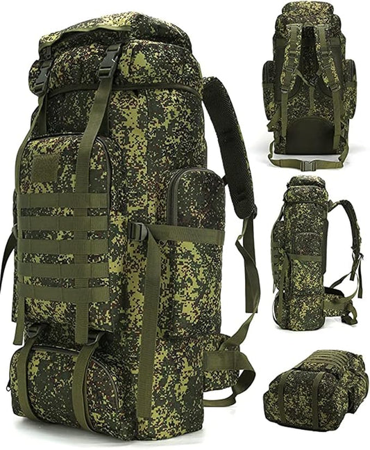 70L Camping Hiking Military Tactical Backpack Outdoor Water-Repellent Adjustable Sport Bags