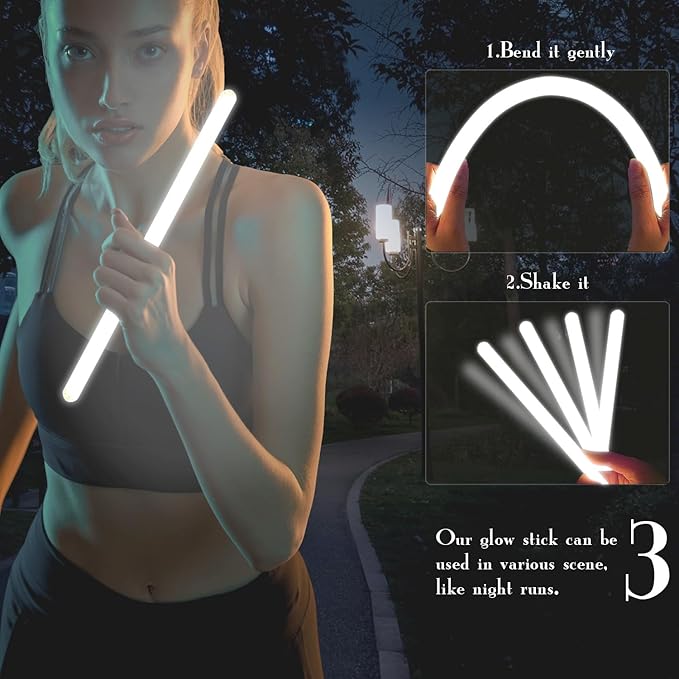 12 PCS 14 Inch Industry Grade Glow Sticks Bulk Emergency Jumbo Light Sticks Glow in The Dark Bright Large Glow Sticks for Camping,Hiking,Hurricane, Earthquake, Survival Kit Accessories