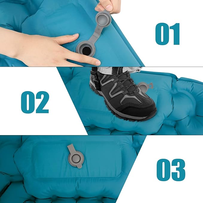 Moisture-Proof & Waterproof Portable Air Mattress for Hiking/Camping/Picnic, Nylon Connectable Outdoor Air Cushion Sleeping Pad for Sightseeing/Backpacking/Trekking