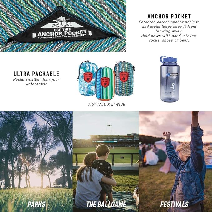 GRAND TRUNK | Adventure Sheet Blanket (Serape) | Sand Proof for Beach, Picnics, Festivals, Camping, and Other Outdoor Adventures