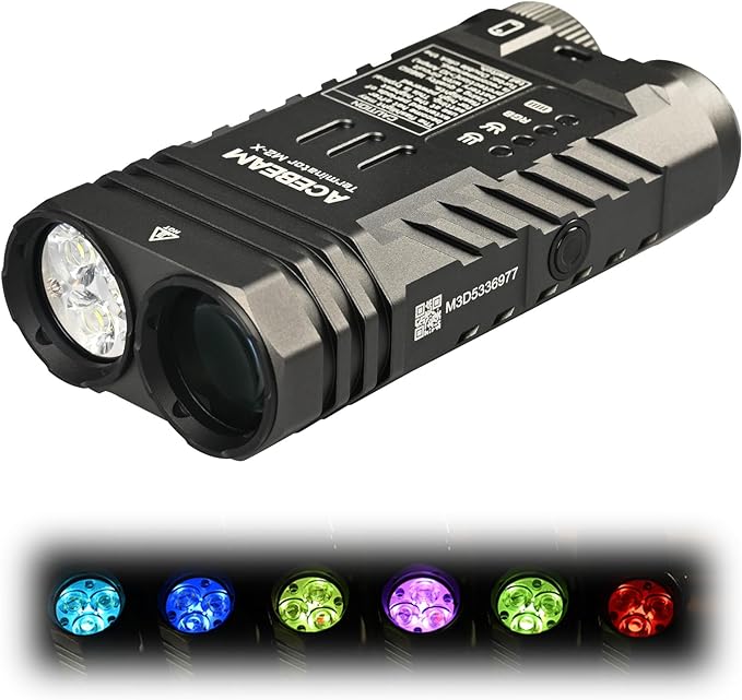 ACEBEAM M2-X Flat Flashlight 3200 High Lumens Multiple Light Sources EDC Lights with Spotlight Floodlight and Seven-Color Mix Light, Versatile Rechargeable LED Flashlight for Camping, Emergency, Home
