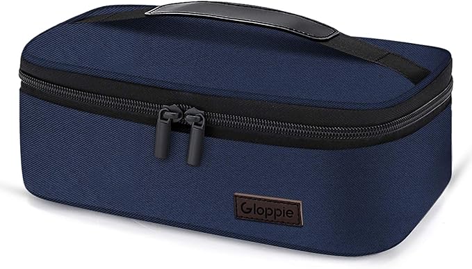 Gloppie Mini Lunchbox Small Lunch Bag for Men Women Insulated Lunch Box Thermal Lunch Boxes Adult Portable Cooler Bags Reusable Snack Bag, Blue