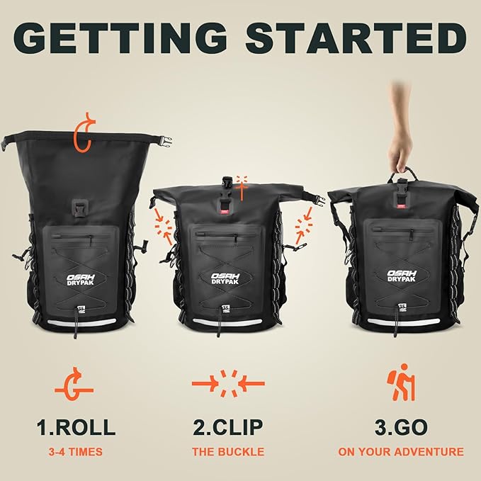 Waterproof Backpack Dry Bag 35L/55L β Heavy Duty Roll-Top Hiking Backpack for Travel, Kayaking, Boating, Camping, Rafting and Fishing