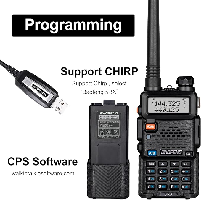 BAOFENG UV-5RX (Upgraded of UV-5R) Multi-Band Ham Radio, 136-174/400-520Mhz Receiving, Two Way Radio with 805s Antenna & 771 Antenna (2 Pack)