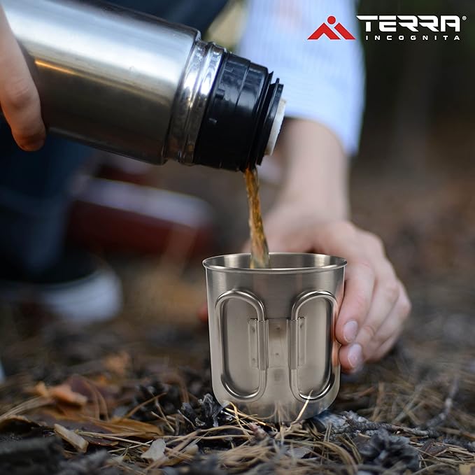 Stainless Steel Camping Mug - Lightweight & Durable Backpacking Cup - BPA-Free Camping Cups Metal for Outdoor Adventures (10 oz)