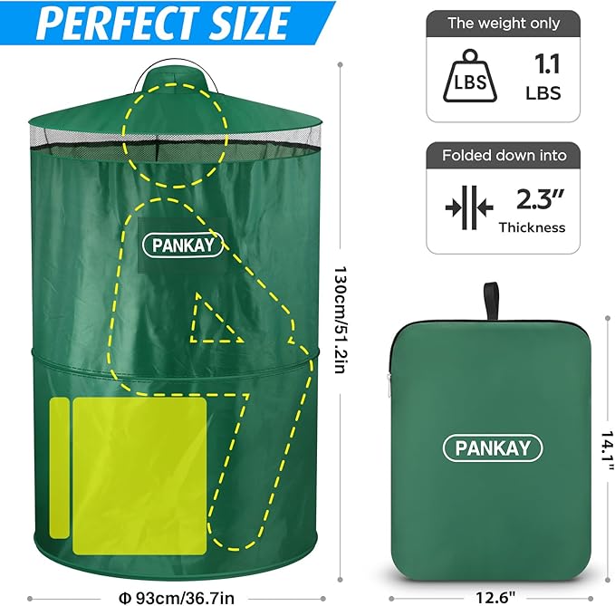 PANKAY Pop Up Privacy Tent, Portable Outdoor Camping Bathroom Toilet Tent, Collapsible Shelter for Camping & Emergency – Lightweight & Sturdy, Easy Set Up, Foldable - with Carry Bag