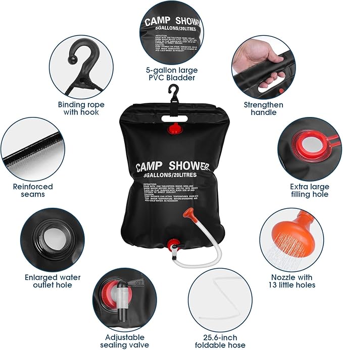Solar Shower Camping Shower Bag Solar Camping Shower Solar portabler Shower Solar Shower for Camping Camping Shower