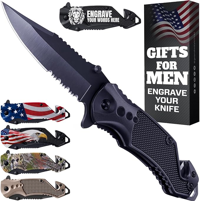 Father Day Gifts - Legal Pocket Knife for Stepdad & Father - Mens Gift Ideas - Best Father’s Day Gifts - Cool Folding Knives - Birthday Gifts for Men - Presents for Dad Husband Boyfriend - 6680 G