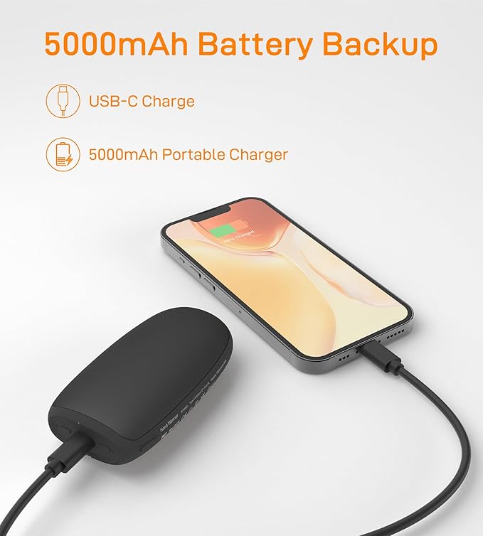 Hand Warmers Rechargeable, Electric Reusable 5000mAh Single Sided or Double Sided Heating Battery Pack for Football Winter Camping Fishing Skiing, Great Gift for Women and Men