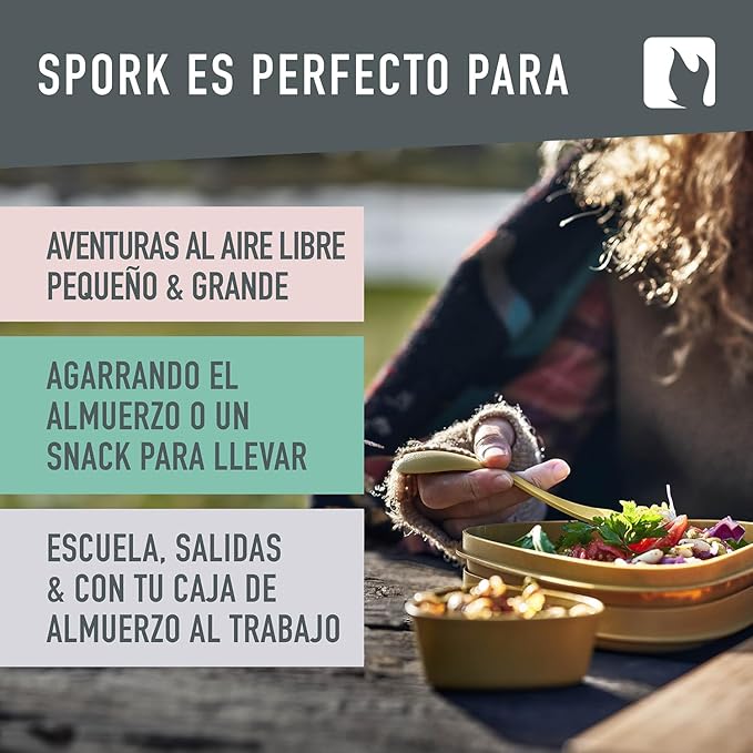 Light My Fire Spork Original 3-in-1 Camping Spoon Fork Knife Combo Reusable Travel & Camping Utensils Lunch Spork Outdoor Backpacking Hiking Picnic Utensil BPA Free, 2-Pack Orange/Black