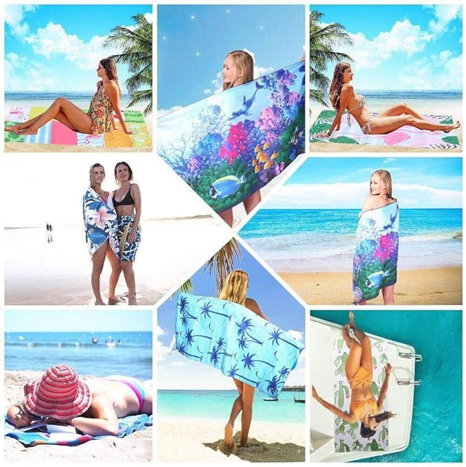 HAOKUN Microfiber Sand Free Beach Towel Blanket-Quick Fast Dry Super Absorbent Lightweight Thin Towel for Travel Pool Swimming Bath Camping Yoga Gym Sport Idea (Butterfly)