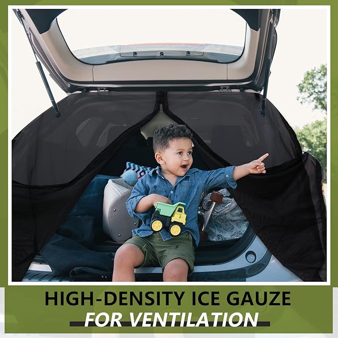 Yahenda 5 Pcs Car Camping Tailgate and Window Shades Set Car Camping Net Screen for Windows Stretchy Front Rear Sun Shade Breathable Stretch Window Screen for Privacy Mosquito(XL)