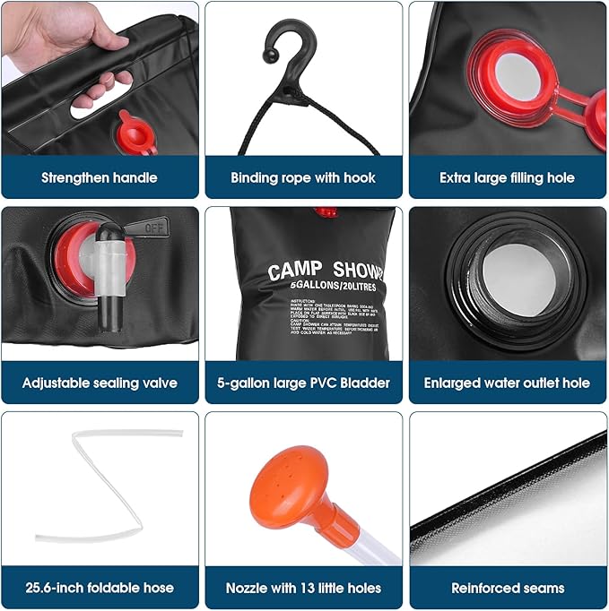 Solar Shower Camping Shower Bag Solar Camping Shower Solar portabler Shower Solar Shower for Camping Camping Shower