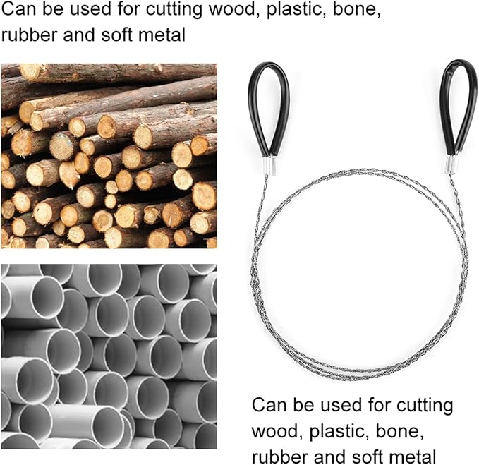 Emergency Wire, Outdoor Survival Wire Anti Rust Mini Stainless Steel with Ring Handle for Outdoor Camping Survival Tool Hunter