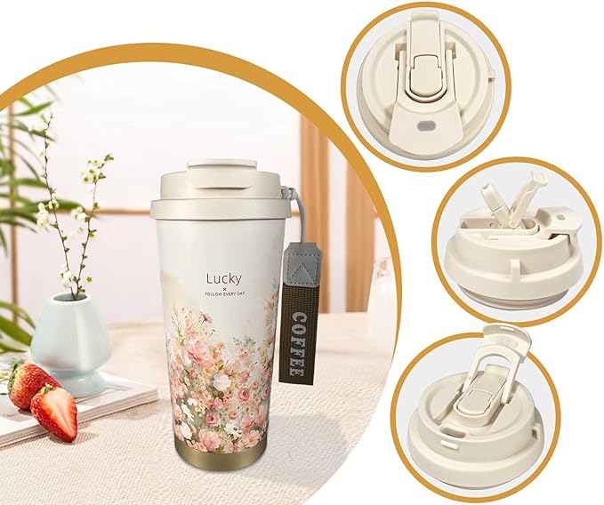 ZK&HX LIFE 17oz Camping Coffee Makers with Ceramic Coating,Camp Pour Over Coffee Maker Set,Portable Coffee Kit for Travel Camping,Insulated Coffee&Tea Mug,Tea Infuser Mug for Loose Leaf Tea