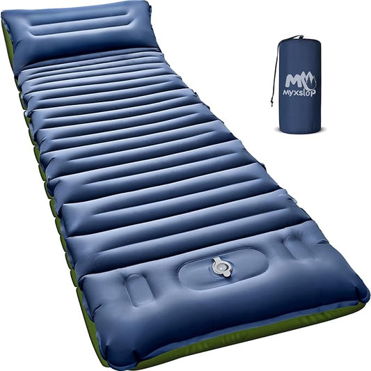 Sleeping Pad, Ultralight Inflatable Sleeping Pad for Camping with Pillow & Pump,Air Mattress Super Portable, Great for Camping Gear, Hiking, Side or Lounging Sleeper(Blue)