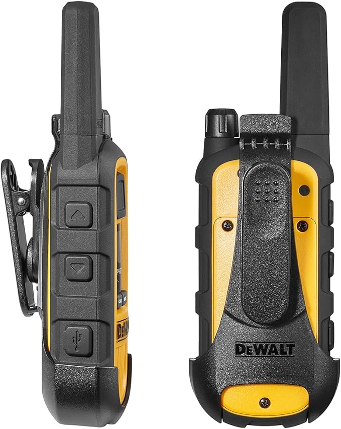 DEWALT DXFRS800 2 Watt Heavy Duty Walkie Talkies - Waterproof, Shock Resistant, Long Range & Rechargeable Two-Way Radio with VOX