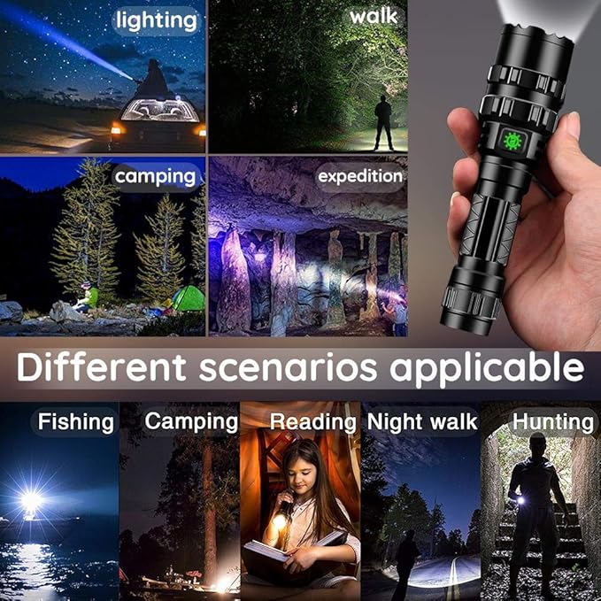 ULTRAFIRE LED Mini Flashlight 5 Modes Flashlight with 4PCS UFB26 and Charger, Waterproof Super Bright High Lumen Flashlights UF-1102