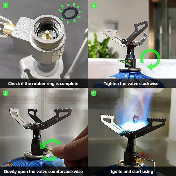 BRS -3000T Backpacking Stove Camping Portable Propane Butane Stove Mini Stove for Outdoor Travel Mountaineering Cooking (2pcs)