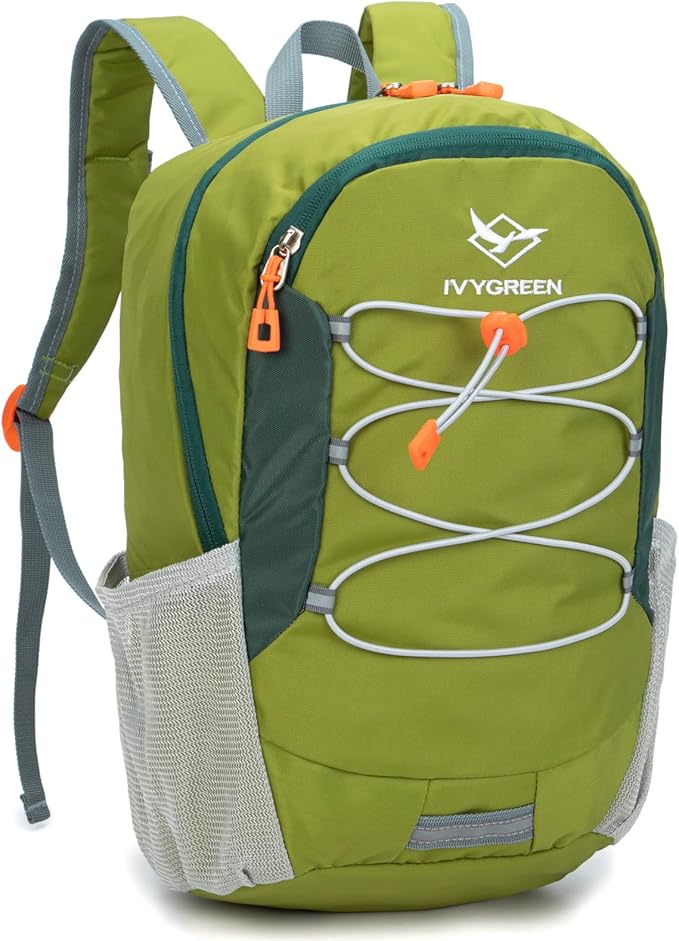 Little Kids Hiking Backpack for Boys or Girls, Small Daypack for Camping or Travel (Armygreen)