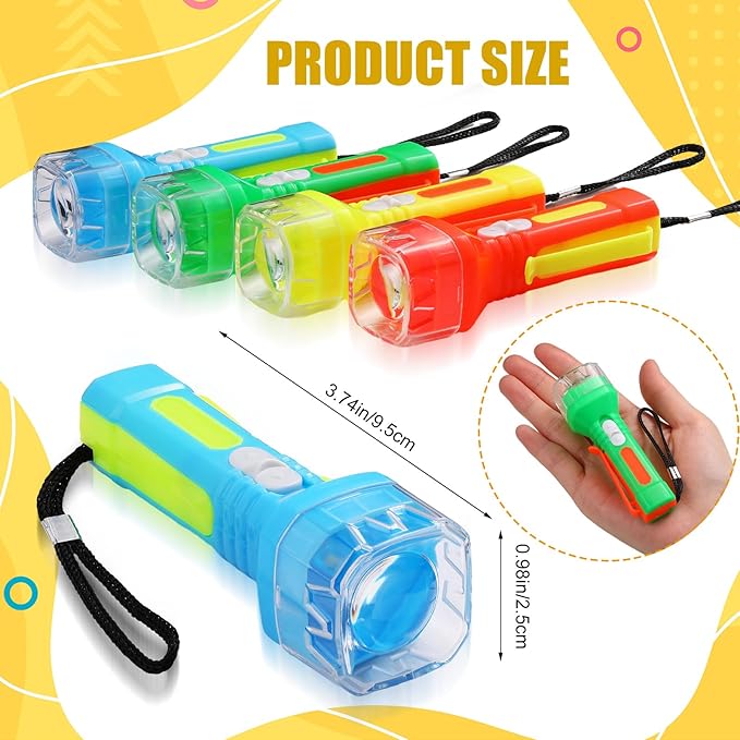 24 Pcs Mini Flashlight Bulk Small Multicolor LED Flashlights with Lanyard Portable Flashlights Lightweight Handheld Flashlight for Night Party Favors Gift Camping Hiking Home(Candy Style)