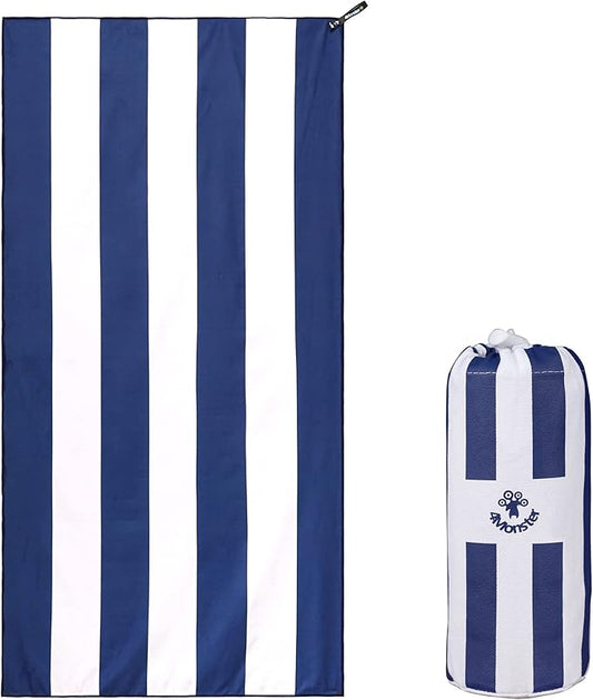 4Monster Microfiber Beach Towel Quick Dry,Super Absorbent Lightweight Travel Towel for Swimmers, Sand Free Camping Towel, Beach Towels for Pool, Swim, Water Sports,Yoga,Gym,Backpacking