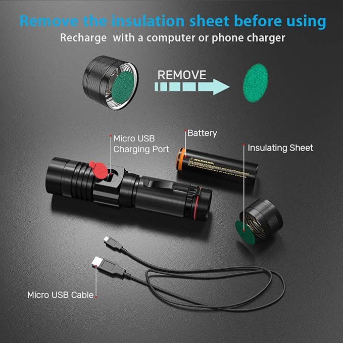 LED Tactical Flashlight, Magnetic Flashlight, 2000 Lumens Super Bright Flash Light with COB Work Light, Waterproof, 4 Modes, Pocket LED Flashlights for Outdoor Camping Emergency
