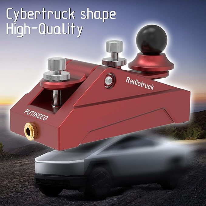 CW Telegraphy Key Auto Morse - Radio HAM Send Telegram Key CyberTruck Shape Lambic Single Paddle Transmission Morse Code Key with Aluminum Alloy Body Base