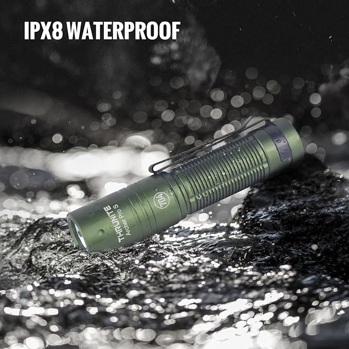 ThruNite Archer Pro S EDC Flashlight, Customized Edition with 704 TACTICAL, High 1459 Lumens Tail Switch LED Flashlight, USB C Rechargeable Pocket Penlight for Camping, Outdoor - Dark Green Cool White