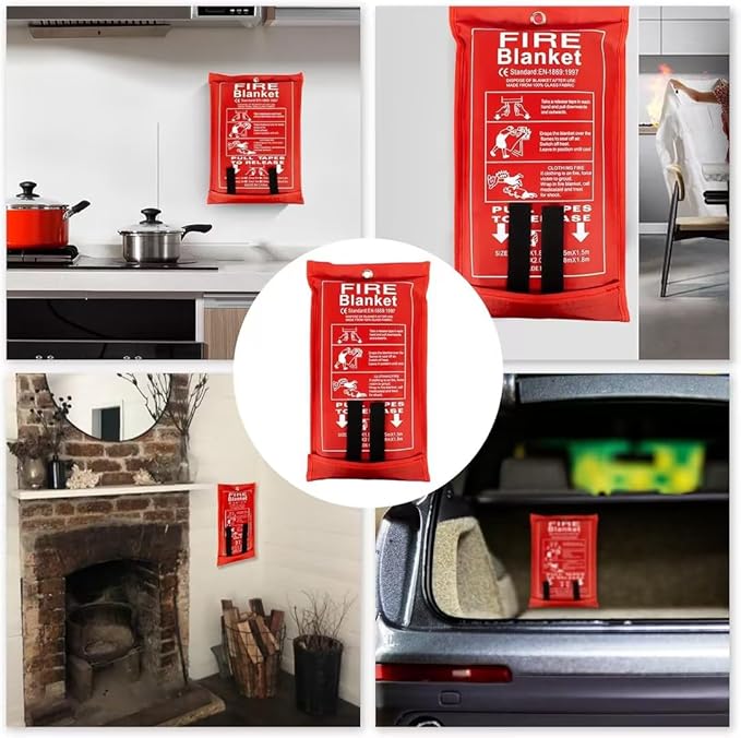 Emergency Fire Blanket, 40' x 40' (Pack of 4), Fiberglass, Multi Scenario Applicability