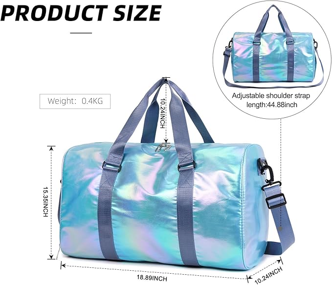 Yaopeing Gym Bag with Shoes Compartment,Sports Duffle Bag for Girls,Waterproof Travel Gym Tote Bags for Women,Blue