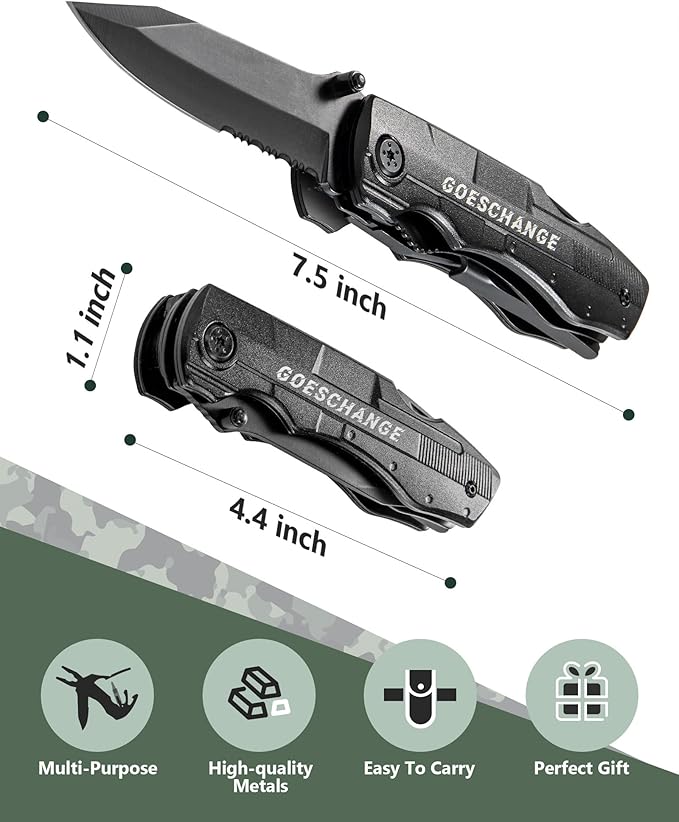12-IN-1 Multitool with Pocket Knife, Screwdrivers, Pliers, Bottle Opener, Can Opener, with Safety Locking, Nylon Sheath - Father's Day Gift, Gift for Him Men Husband Boyfriend