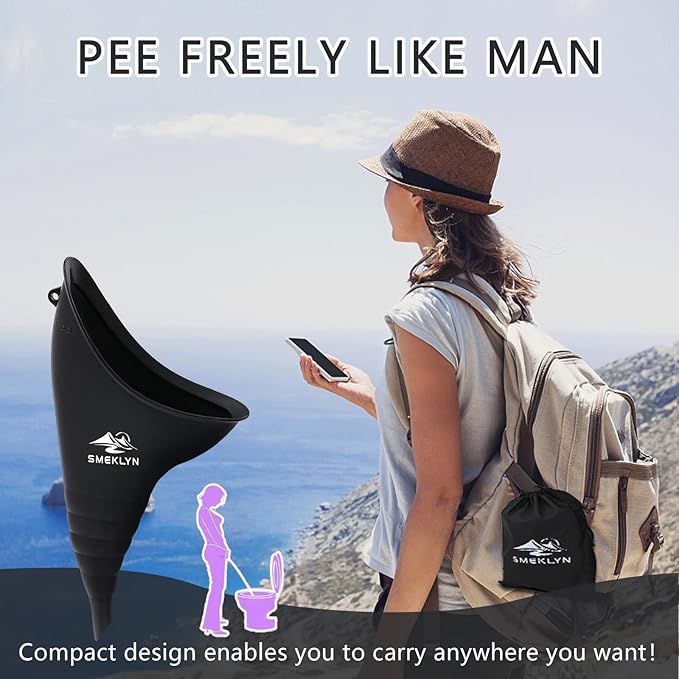 Female Urination Device Women Pee Funnel Reusable Silicone Urine Cup Female Urinal Post Surgery Pee Standing Up Perfect for Camping Hiking Travel Road Trip Accessories-Plus Size