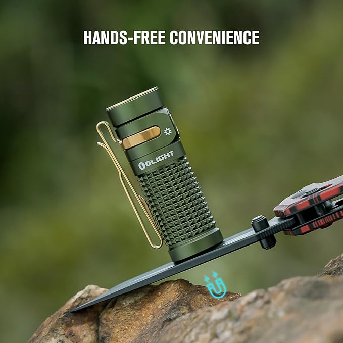 OLIGHT Baton4 Premium Edition EDC Flashlights 1300 Lumens with Type-C Charging Box, Powered By Rechargeable Battery, Small Bright Flashlight IPX8 Waterproof for Camping Emergencies Outdoors (OD Green)