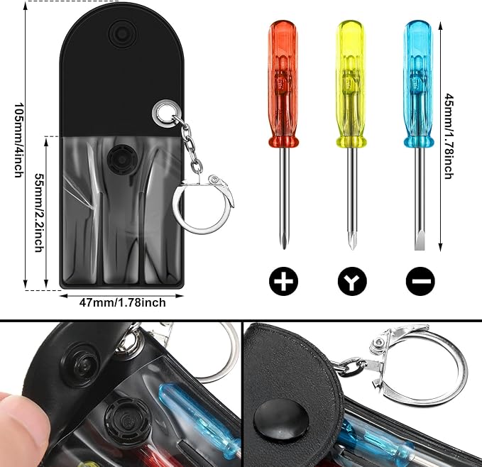 Mini Screwdriver Keychain Bulk LED Flashlight Set Mini Hand Tool Bulk Gifts for Men Adult Father's Day Gifts Birthday Dad Gifts(48 Pcs)