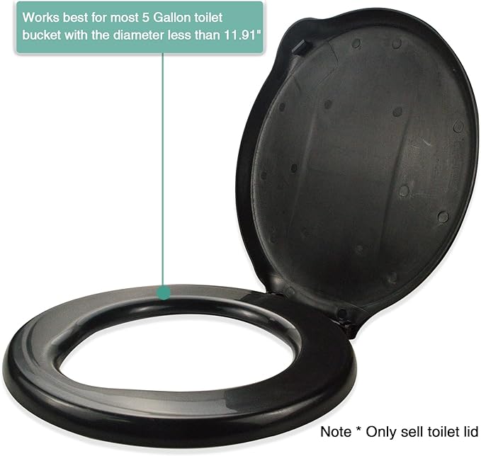 Bucket Toilet Seat with lid,5 Gallon Luggable Loo Bucket Toilet Seat-Portable Toilet Seat for Camping Toilet Bucket Outdoor Boating for Bucket Toilet Lid